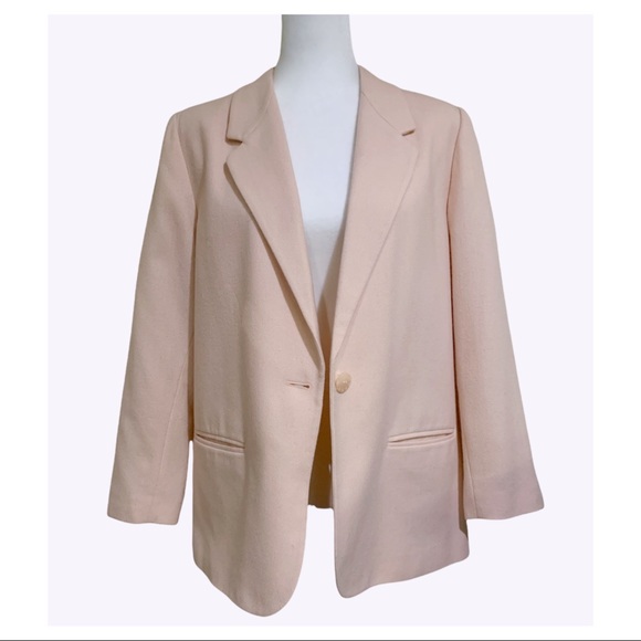 Sag Harbor Blazer Vintage Coat Rose Color Oversized Blazer Wool Blend Size 14P - Picture 10 of 12